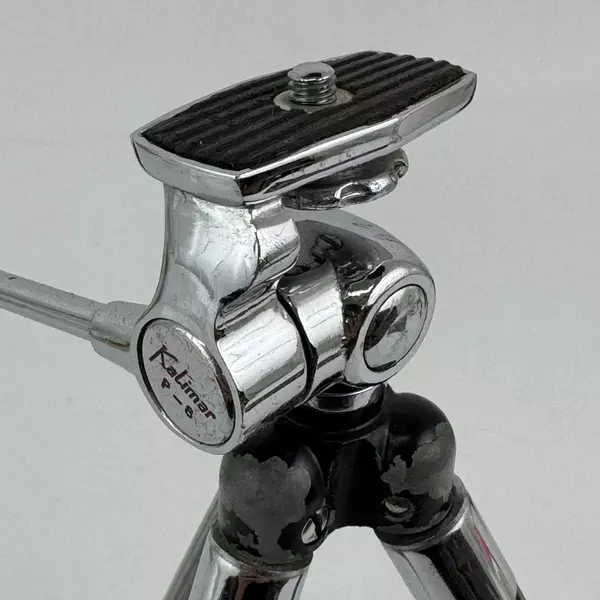 Vintage Black Kalimar P-8 Telescoping Camera Tripod with Leather Case