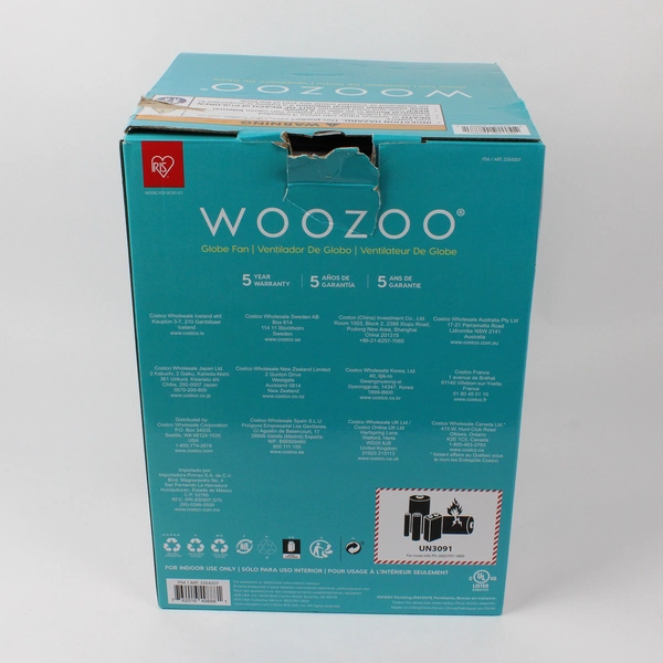 IRIS Woozoo Globe Multi-Directional 5-Speed Oscillating Fan Small White