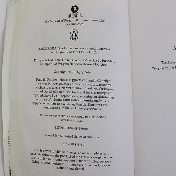 What Light by Jay Asher 2017 Penguin Random House Paperback
