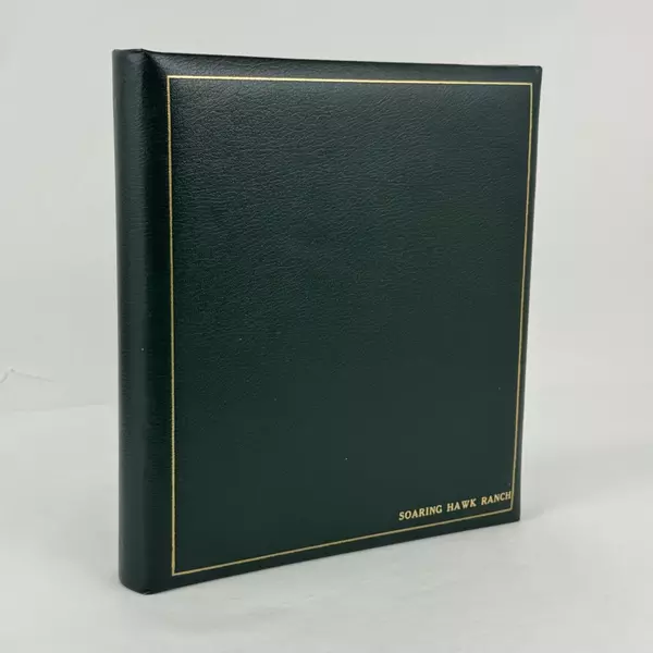 Exposures 3 Ring Green Leather Photo Album w/ Sleeves Reading Soaring Hawk Ranch