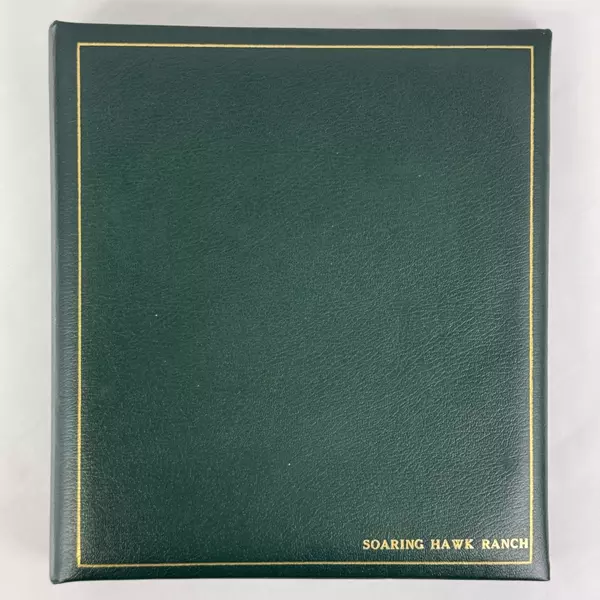 Exposures 3 Ring Green Leather Photo Album w/ Sleeves Reading Soaring Hawk Ranch