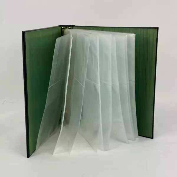 Exposures 3 Ring Green Leather Photo Album w/ Sleeves Reading Soaring Hawk Ranch