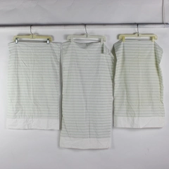 Lot Of 3 Pottery Barn Matching Green Striped Pillowcases 2 Standard & 1 King
