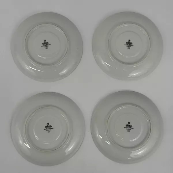 Lot Of 4 Mikasa Fine China Primrose Saucers with 5 Cups Platinum Trim 8194