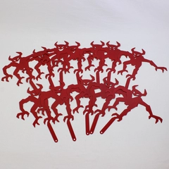 Lot Of 12 Unbranded Red Devil Metal Cut Out Lawn Decor Halloween 10.5" x 10"