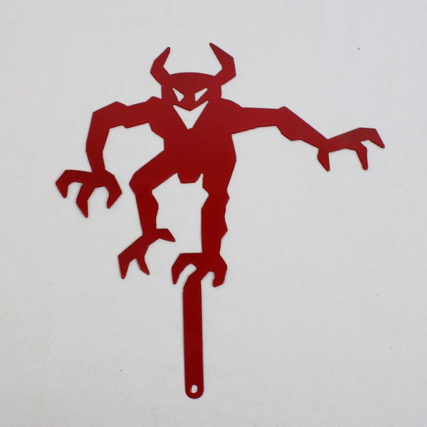 Lot Of 12 Unbranded Red Devil Metal Cut Out Lawn Decor Halloween 10.5" x 10"