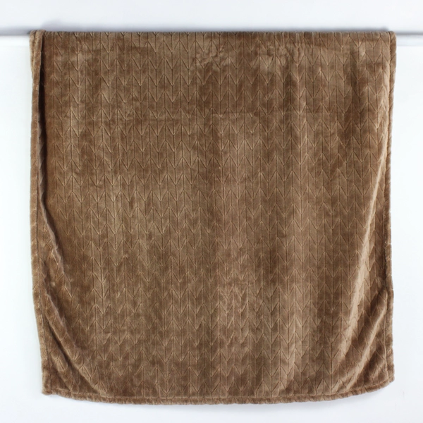 Better Home & Gardens Brown Textured Velvet Plush Throw Blanket 50" x 72"