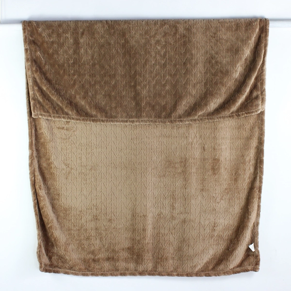 Better Home & Gardens Brown Textured Velvet Plush Throw Blanket 50" x 72"