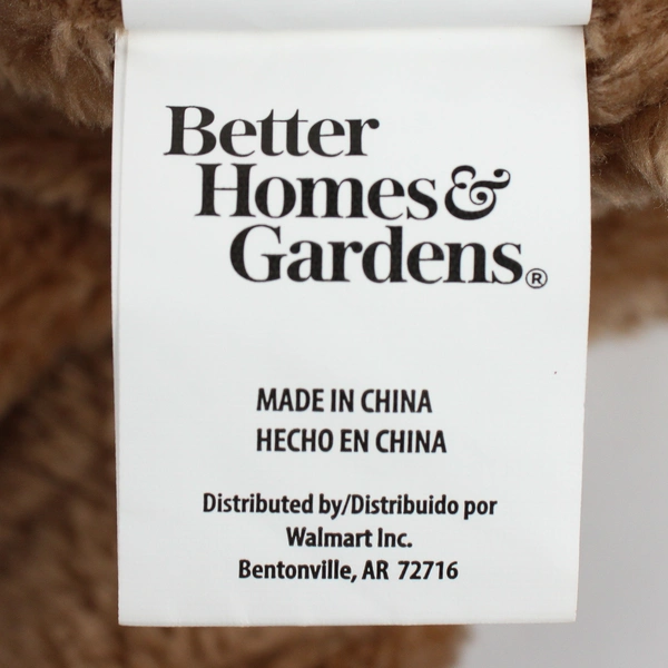 Better Home & Gardens Brown Textured Velvet Plush Throw Blanket 50" x 72"