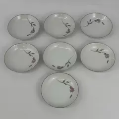 Set of 7 Mikasa Primrose Fruit Bowls With Platinum Rims 5.75 Inch