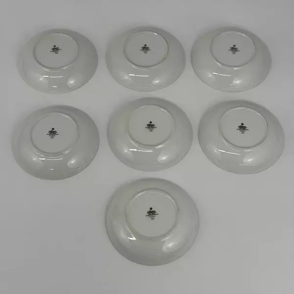 Set of 7 Mikasa Primrose Fruit Bowls With Platinum Rims 5.75 Inch