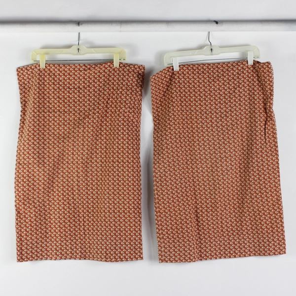 Lot Of 2 Matching Threshold 100% Cotton Pillowcase Brown/White 19.5" x 29"