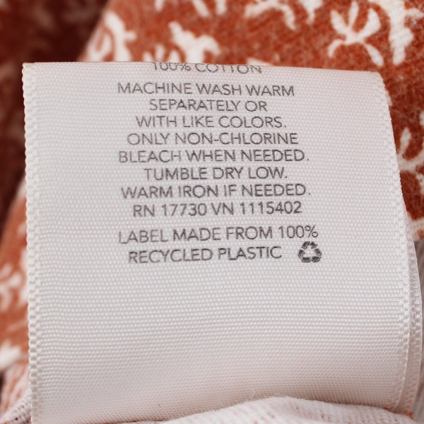 Lot Of 2 Matching Threshold 100% Cotton Pillowcase Brown/White 19.5" x 29"