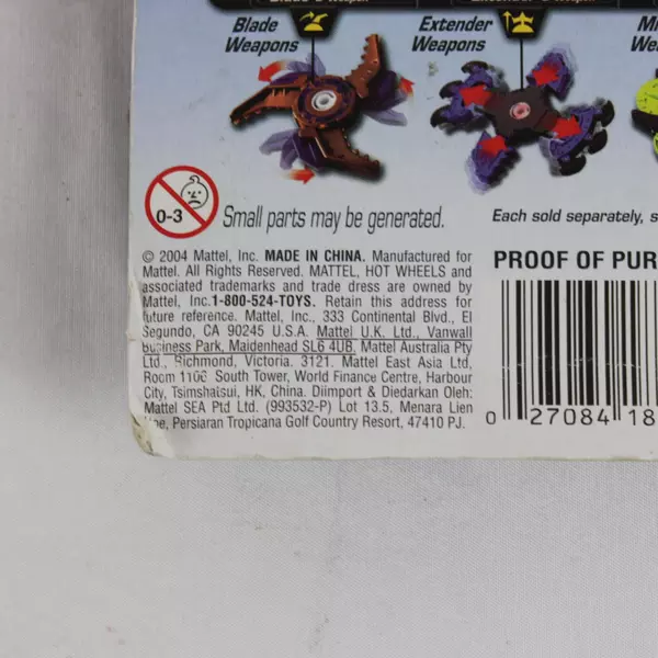 Hot Wheels Battle X Weapons Pack Grinder 2 & Extender 1 Sealed G8304