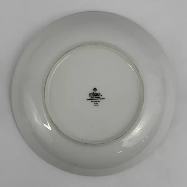 Set of 4 Mikasa Primrose Coupe Soup Bowls With Platinum Rim 7.5 Inch