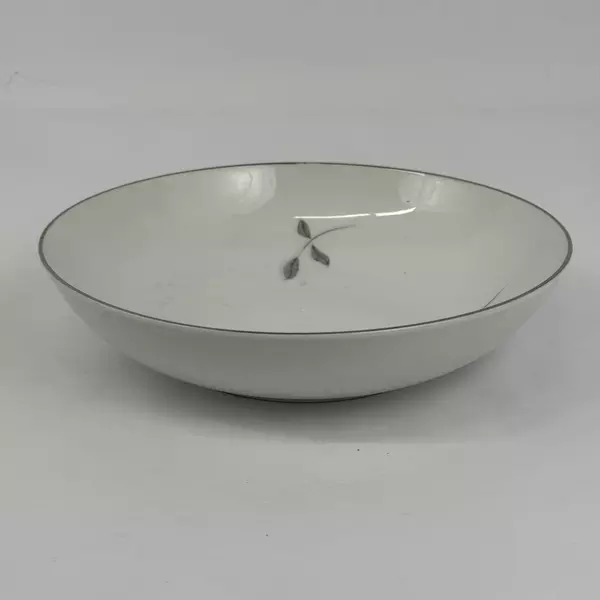 Mikasa Fine China Primrose 8194 Round Vegetable Dish Platinum Rim 9.25 Inch