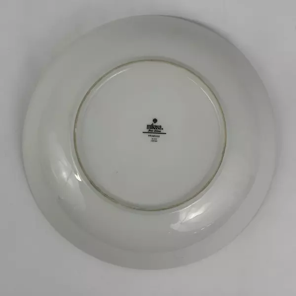 Mikasa Fine China Primrose 8194 Round Vegetable Dish Platinum Rim 9.25 Inch
