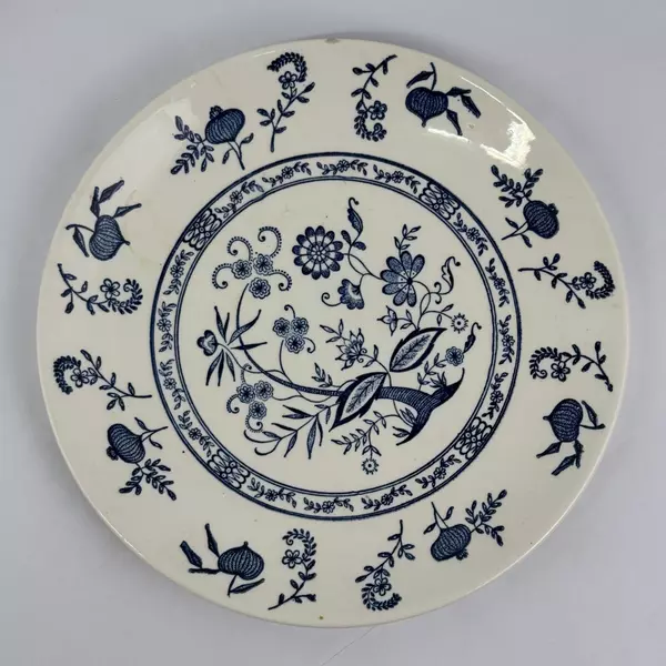 Set Of 4 Scio Blue Onion Stoneware Dinner Plates 9.75 Inch