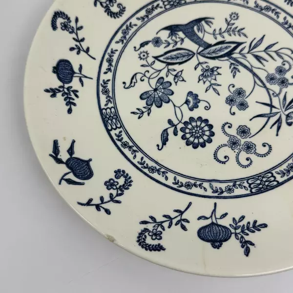 Set Of 4 Scio Blue Onion Stoneware Dinner Plates 9.75 Inch