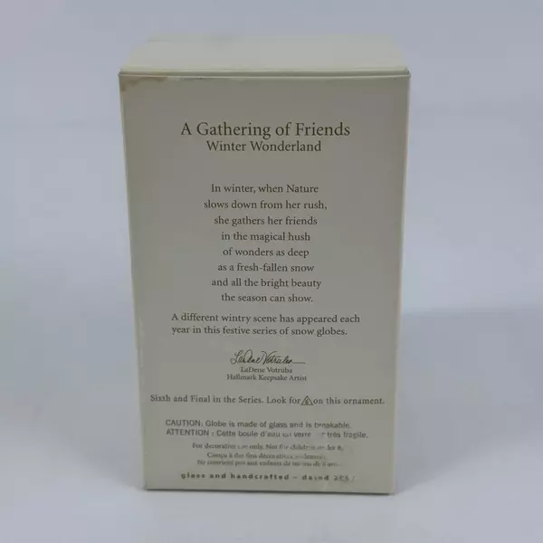 2007 Hallmark Winter Wonderland Snow Globe #6 A Gathering of Friends QX7269