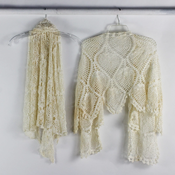 Lot of 2 Handmade Crochet Dresser Scarves for DIY Upcycling FLAWED