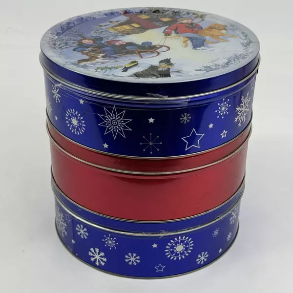 3 Empty Christmas Tins Kelsen Original Danish Butter Cookies Season Greetings