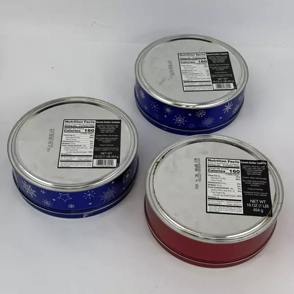 3 Empty Christmas Tins Kelsen Original Danish Butter Cookies Season Greetings