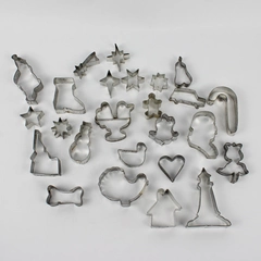Mixed Lot of 25 Holiday and Assorted Metal Cookie Cutters FLAWED