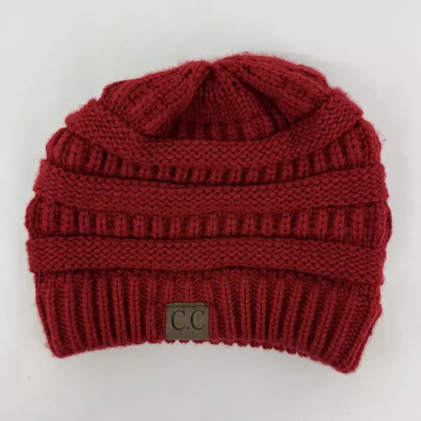 C.C Women Trendy Chunky Soft Ribbed Cable Knit Skull Cap Beanie Hat