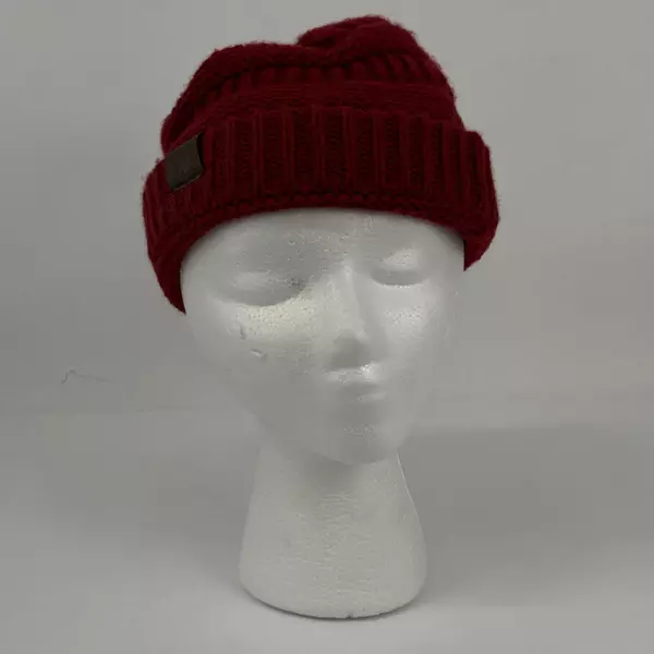 C.C Women Trendy Chunky Soft Ribbed Cable Knit Skull Cap Beanie Hat