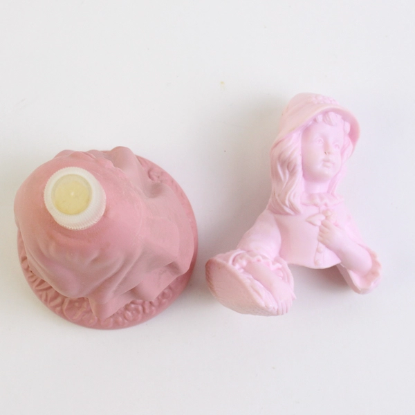 Vintage Avon Little Pink Blue Decanter Somewhere Cologne (Full Bottle, 3 Oz)