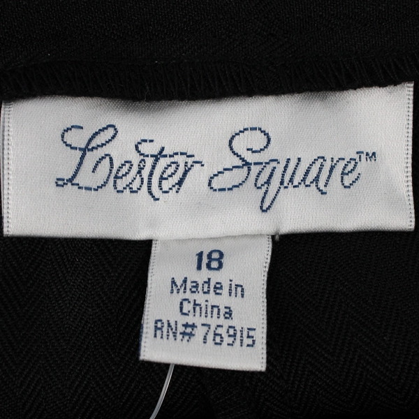 Lester Square Women's 18 Black Pleated Dress Pants