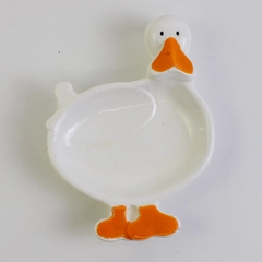 Ceramic White Duck Soap Dish 6"
