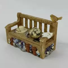 1995 Dezine Hand Painted Garden Bench Trinket Box 