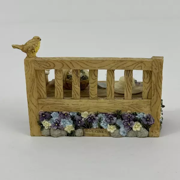 1995 Dezine Hand Painted Garden Bench Trinket Box 