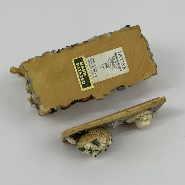 1995 Dezine Hand Painted Garden Bench Trinket Box 