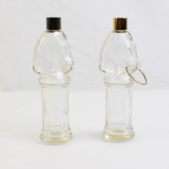 Lot Of 2 Vtg Avon Pony Post Miniature Decanter Spicy After Shave (Empty Bottle)