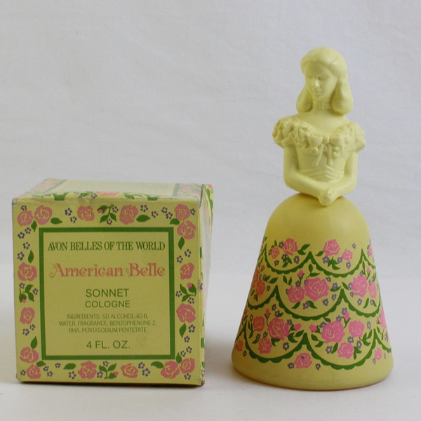 Vintage Avon American Belle Decanter Sonnet Cologne (Full Bottle, 4 Oz)