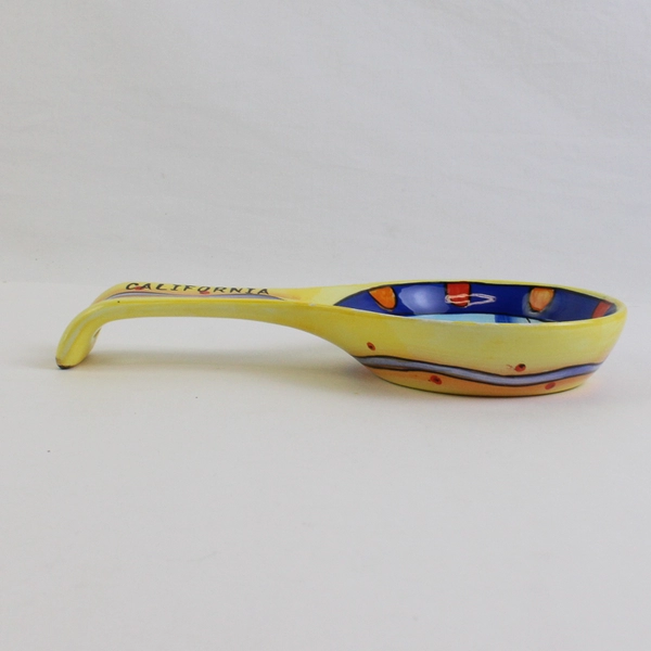 Ceramic California Beach Design 8" Spoon Rest
