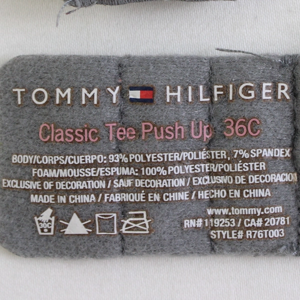 Tommy Hilfiger Women's 36C Classic Tee Push Up Bra