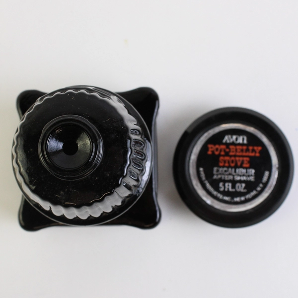 Vintage Avon Pot-Belly Stove Decanter Excalibur After Shave (Empty Bottle, 5 Oz)