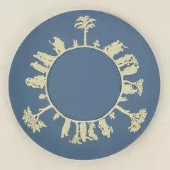 VTG Wedgwood Blue Jasperware 9.5 Inch Cake Plate Neoclassical Made In England