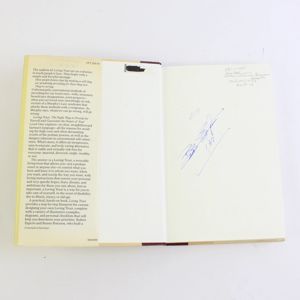 Loving Trust by Robert A Esperti Renno L Peterson 1988 HC DJ 1st Edition Signed