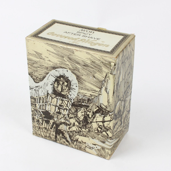 Vintage Avon Covered Wagon Decanter Spice After Shave (Empty Bottle, 6 Oz)