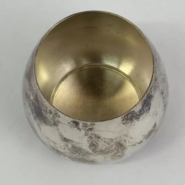 Vintage Oneida Silver Plate Stemless Roly Poly Style Wine Cup Glass Monogrammed