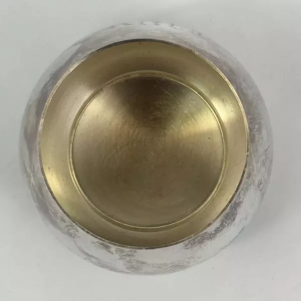 Vintage Oneida Silver Plate Stemless Roly Poly Style Wine Cup Glass Monogrammed