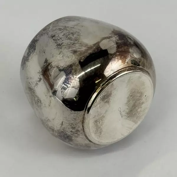 Vintage Oneida Silver Plate Stemless Roly Poly Style Wine Cup Glass Monogrammed