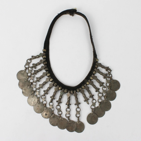 Vintage Afghan Kuchi Coin Choker Necklace 15" FLAWED