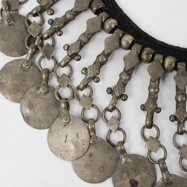 Vintage Afghan Kuchi Coin Choker Necklace 15" FLAWED