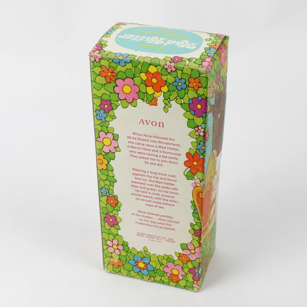 Vintage Avon Mad Hatter Decanter Bubble Bath (Full Bottle, 6 Oz)